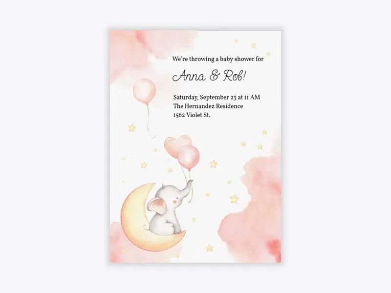 Baby Pink Elephants - featured - Invitation