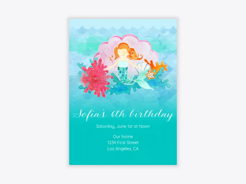 Oceans of Fun Mermaid - featured - Invitation