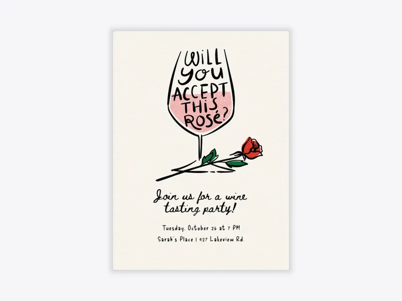 Accept Rosé - valentines_day - Invitation
