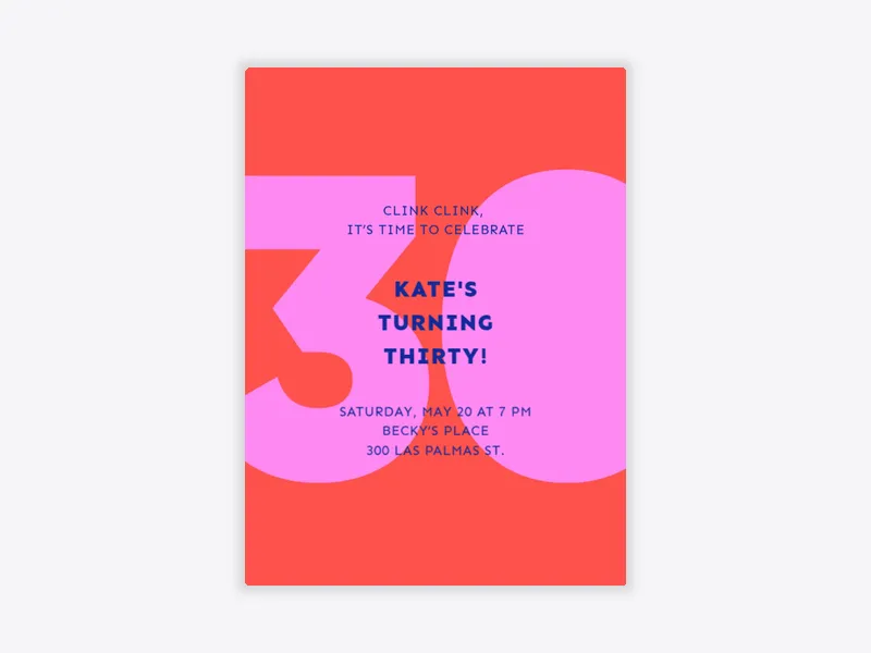 Bold 30th - 30th_birthday - Invitation