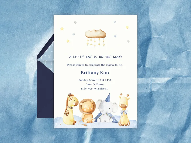 Baby Safari Animals - baby_shower - Invitation