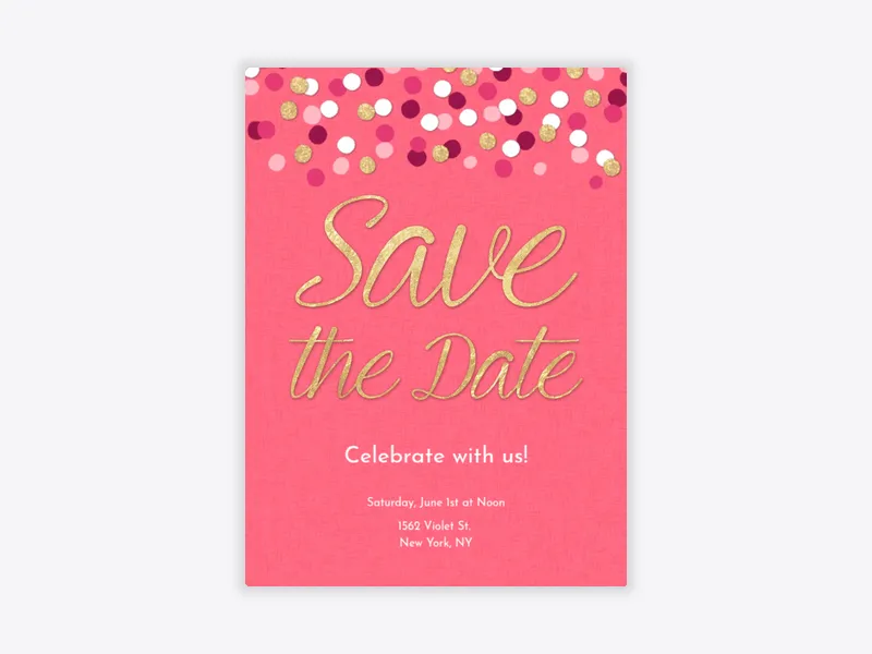 Confetti Pink Save the Date - birthday_save_the_date - Invitation