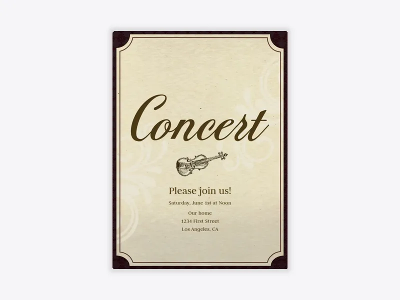 Concert - kids_activities - Invitation