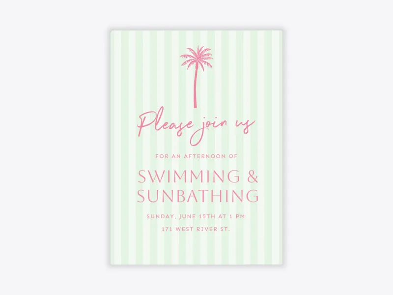 Green Palm Bungalow - teens - Invitation
