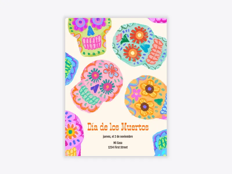 Calaveras de Azúcar - dia_de_los_muertos - Invitation