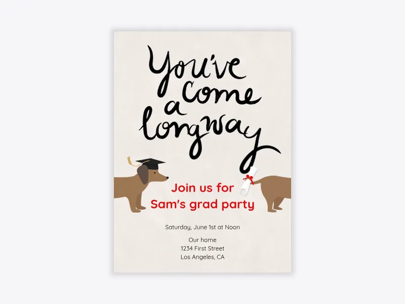 Come A Long Way - graduation - Invitation