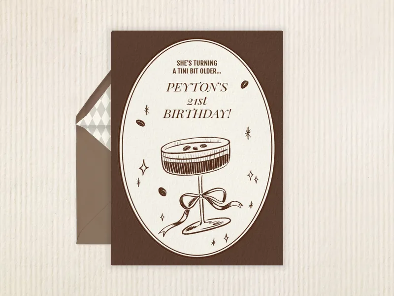 A 'Tini Bit of Espresso - 21st_birthday - Invitation