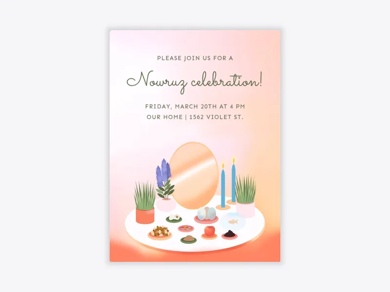 Colorful Tablescape - nowruz - Invitation