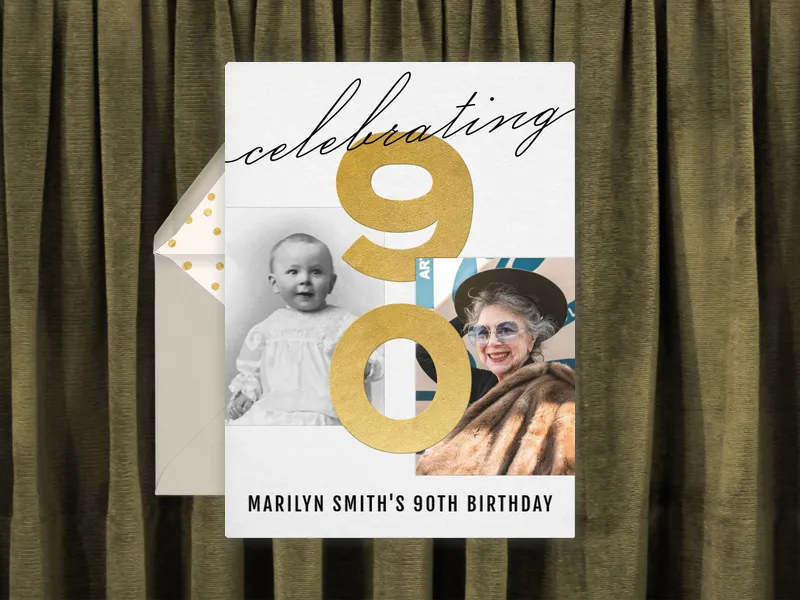 Celebrating a 90th Birthday (Photo) - 90th_birthday - Invitation