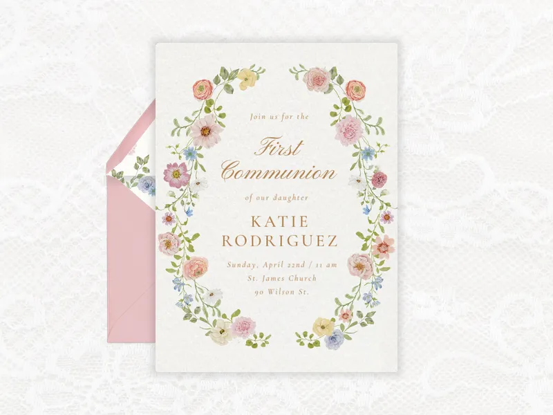 Botanical Ring - first_communion - Invitation