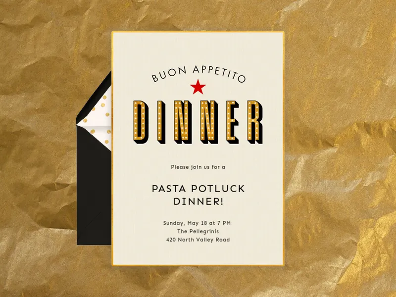 Buon Appetito - potluck - Invitation