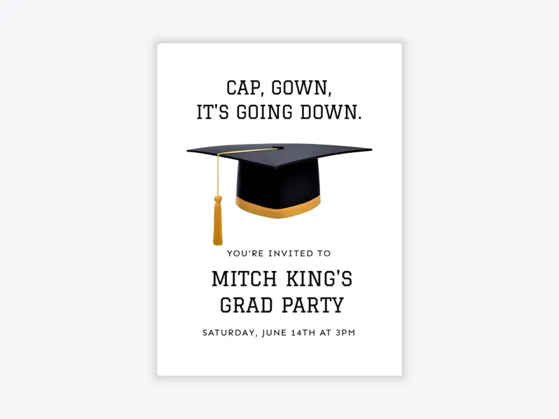 Cap & Gown - graduation - Invitation