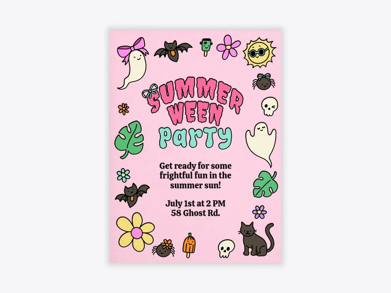 Cutesy Summerween - featured - Invitation