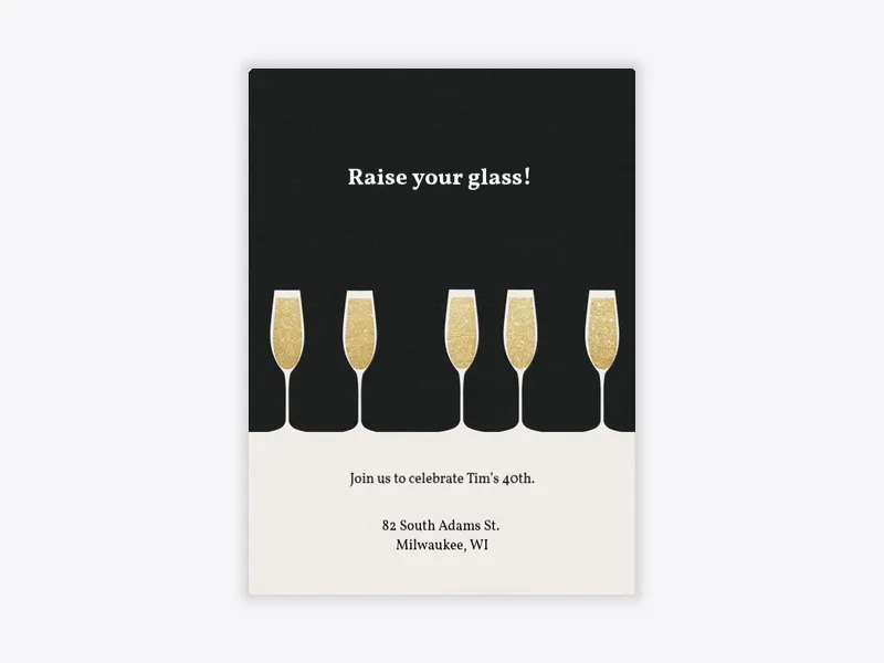 Black Champagne Glasses - cocktail_party - Invitation