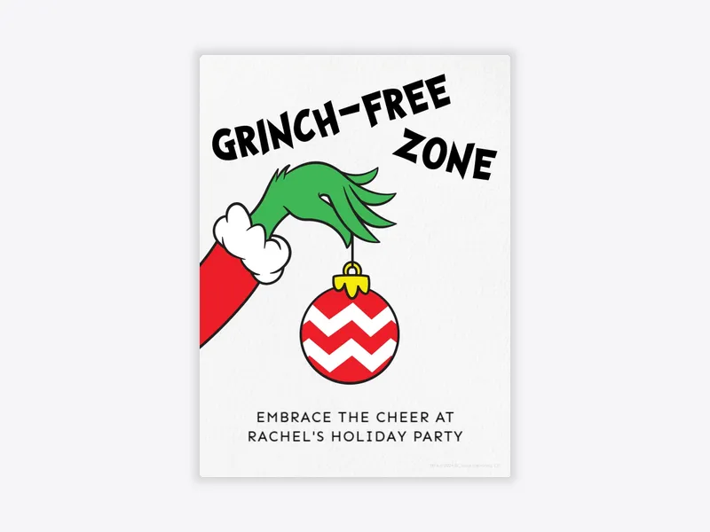 Dr. Seuss: Grinch Free Zone - dr_seuss - Invitation