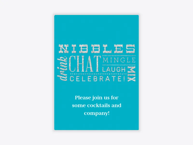 Glitter Font Dinner - cocktail_party - Invitation