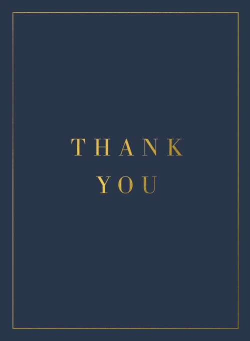 Gold Serif Thank You (Blue) - thankyou_cards - Card
