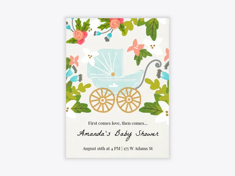 Blue First Comes Love - sip_and_see - Invitation