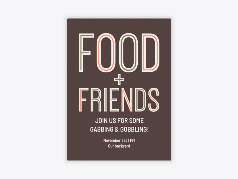 Fall Food & Friends - fall - Invitation