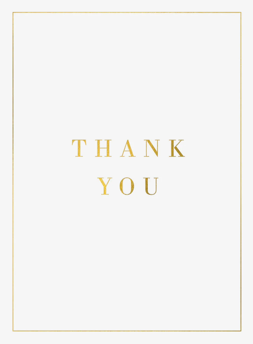 Gold Serif Thank You (White) - thankyou_cards - Card