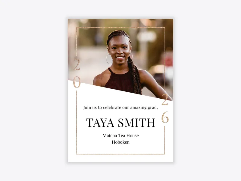 Glitter Year (Photo) - graduation - Invitation