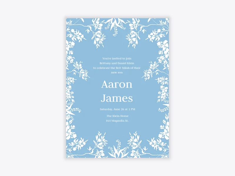 Dusty Blue - baby_naming_bris - Invitation