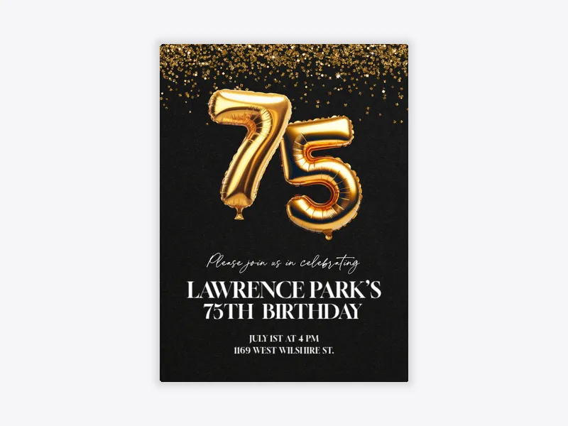 Golden Years 75th Birthday - 75th_birthday - Invitation