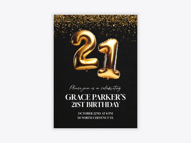 Golden Years 21st Birthday - 21st_birthday - Invitation