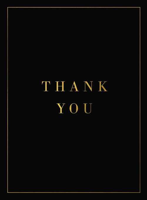 Gold Serif Thank You (Black) - thankyou_cards - Card