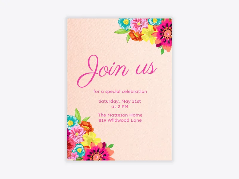 Floral Pattern - brunch_lunch - Invitation