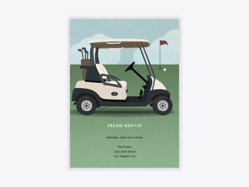Golf Cart - golf - Invitation
