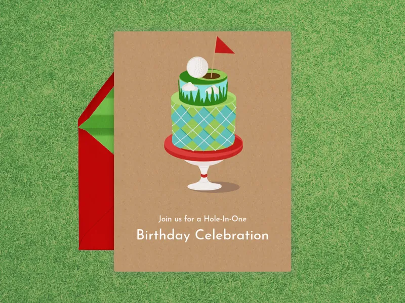 Golf Cake - golf - Invitation