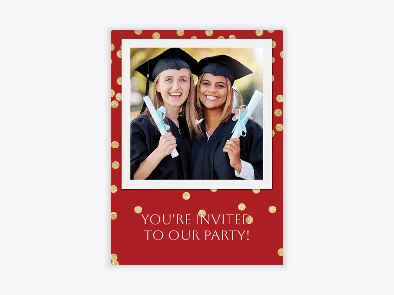 Festive Gold & Red Confetti (Photo) - wedding_dyo_uyo - Invitation