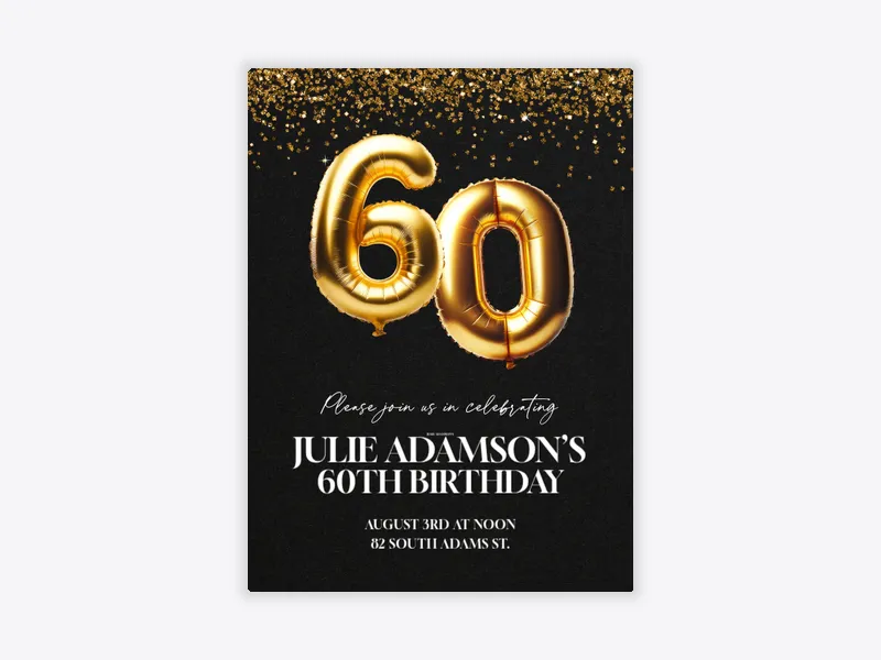 Golden Years 60th Birthday - birthday_milestones - Invitation