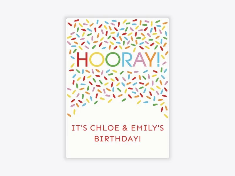 Hooray Sprinkles - joint_birthday - Invitation
