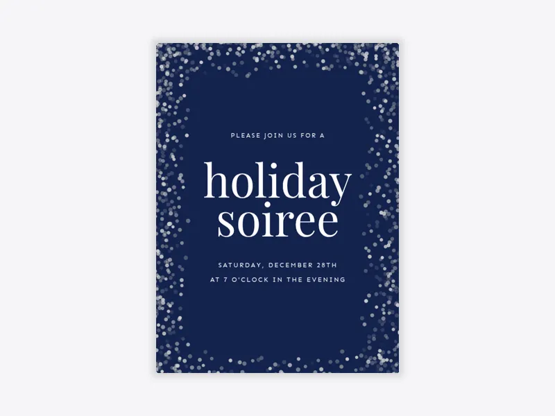 Blue Glitter Glam - winter - Invitation