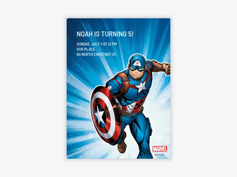 Marvel’s Captain America: Captain America - disney - Invitation
