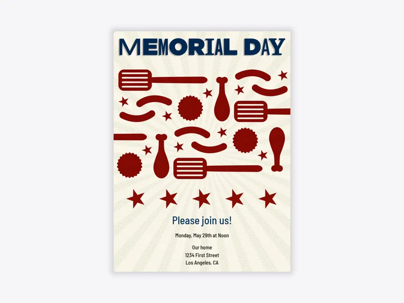 Memorial Day Grill - memorial_day - Invitation
