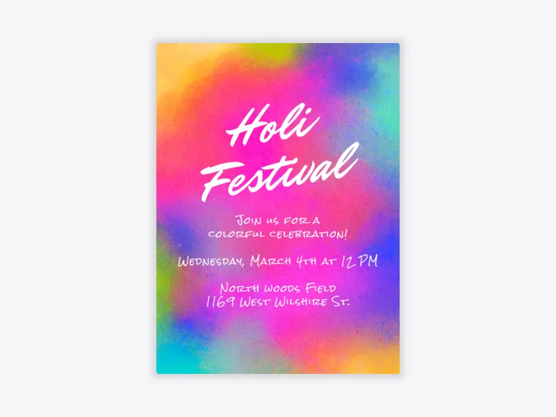 Holi Festival - holi - Invitation