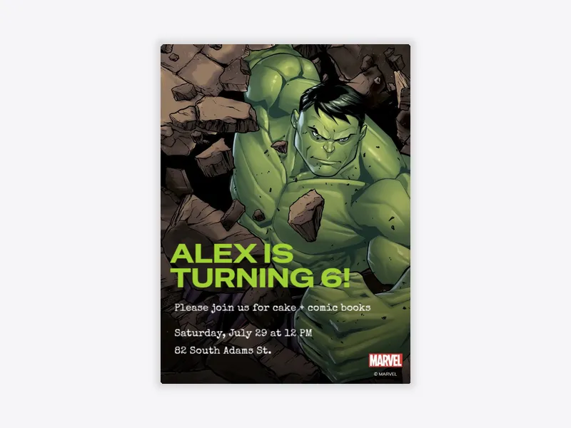 Marvel’s Hulk: The Immortal Hulk - disney - Invitation