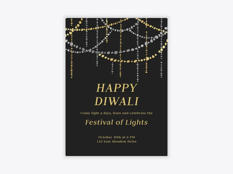 Petite Bunting - diwali - Invitation