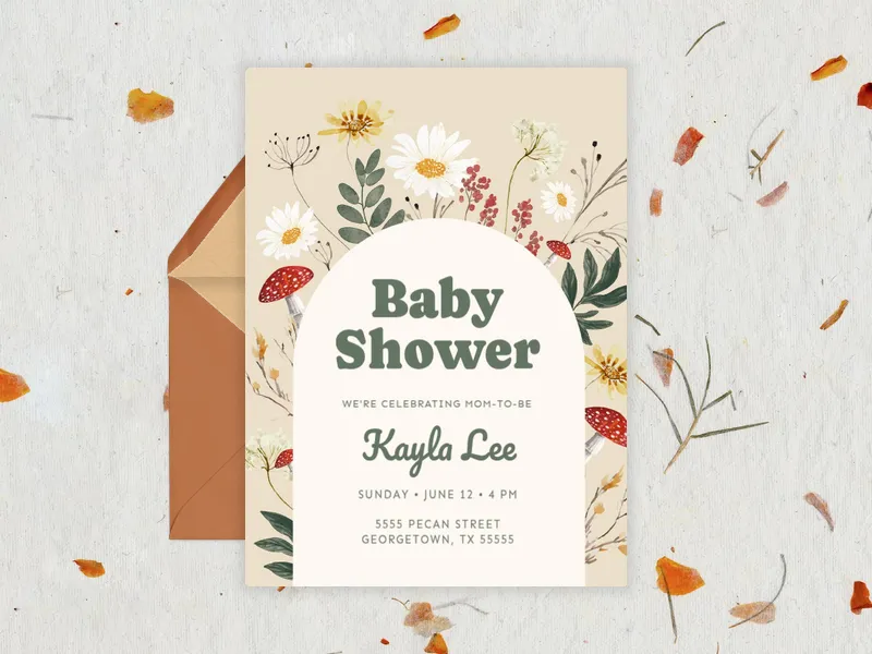 One Cute Mushroom Baby Shower - featured - Invitation