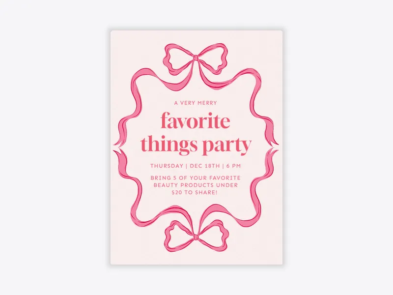 Rose Ribbon - holiday_party - Invitation