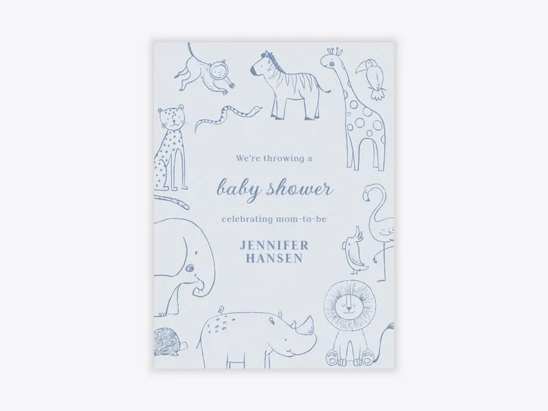 Blue Life's a Zoo! - baby_shower - Invitation