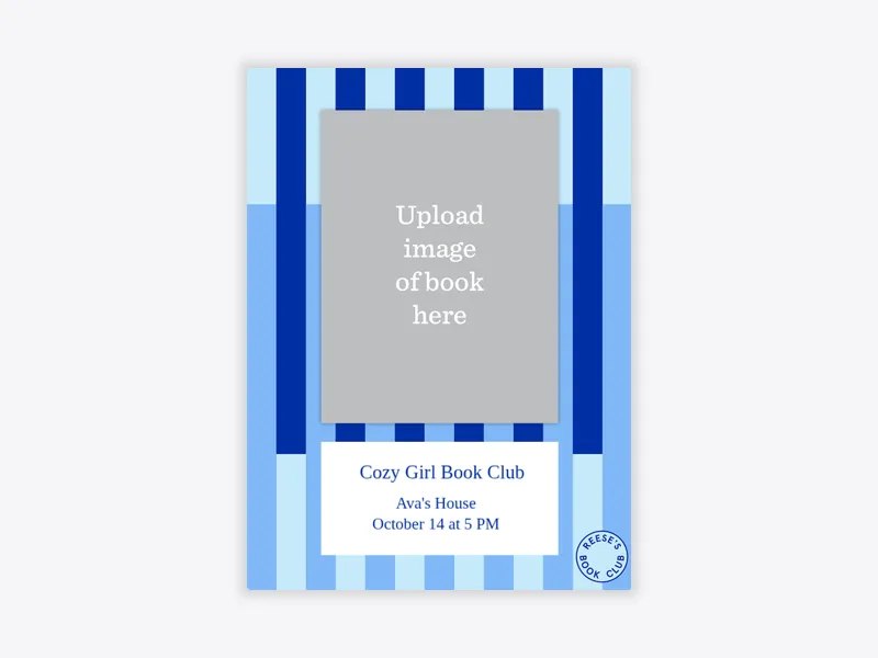 Reese’s Book Club: Blue Reading Time (Photo) - reeses_book_club - Invitation