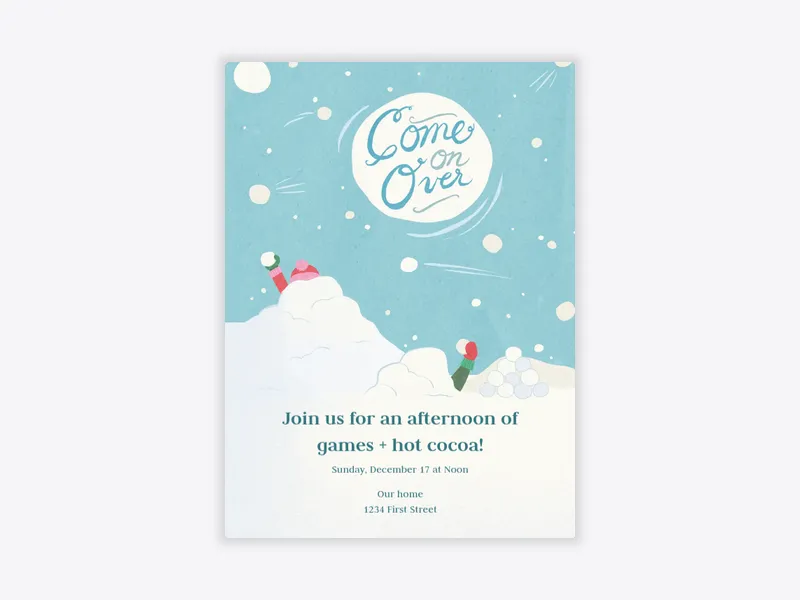Snow Ball Fight - featured - Invitation