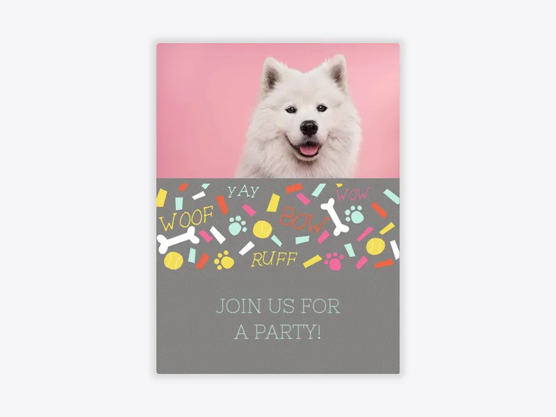 Party Pup Confetti (Photo) - pet_party - Invitation