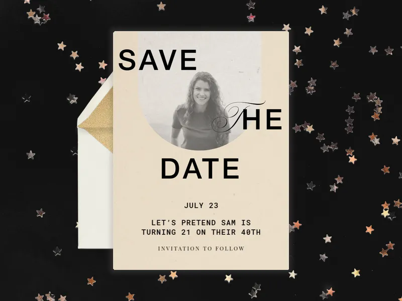 Poster Save the Date (Photo) - birthday_save_the_date - Invitation