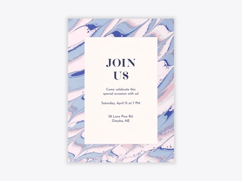 Hydro Dip Marbled Border - business - Invitation