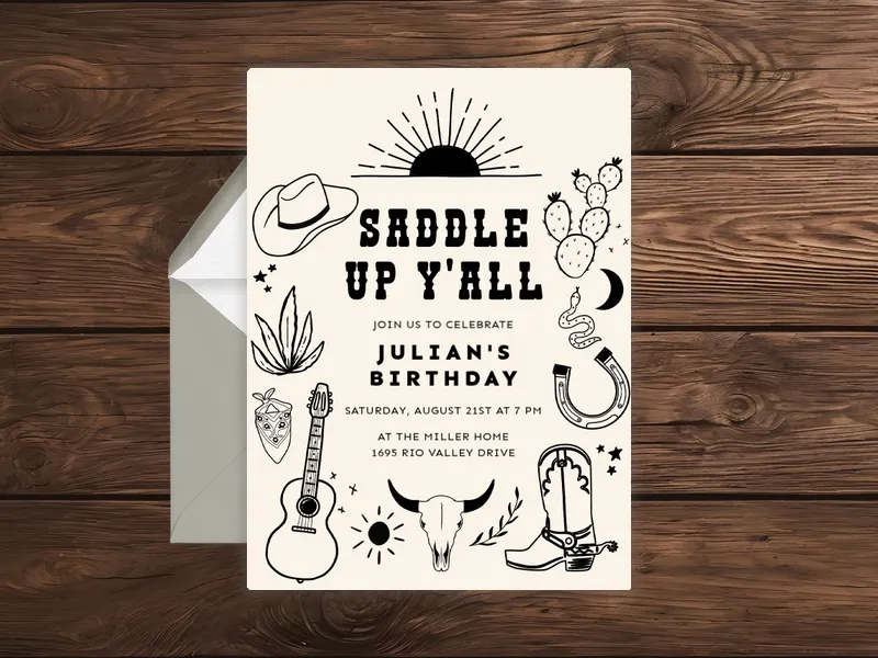 Wild, Wild West Birthday - featured - Invitation